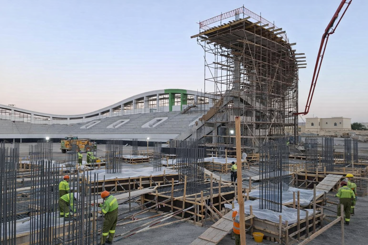 Rebar detailing work for stadium construction project in UAE by Constech Rebar Solutions