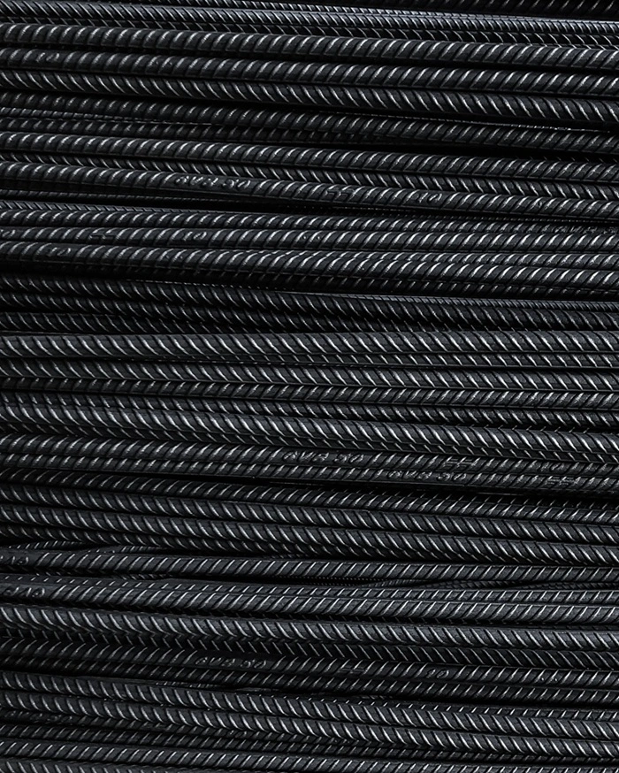 Rebar stock yard with bundled steel reinforcement bars for construction projects in UAE and US